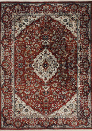 Satara Classic Border Area Rug - 5' X 8' - Red/Cream