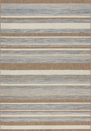 Euclid Indoor/Outdoor Banded Area Rug - 4' X 6' - Grey/Brown
