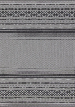 Jango Indoor/Outdoor Tribal Area Rug - 8' X 11' - Grey/Black