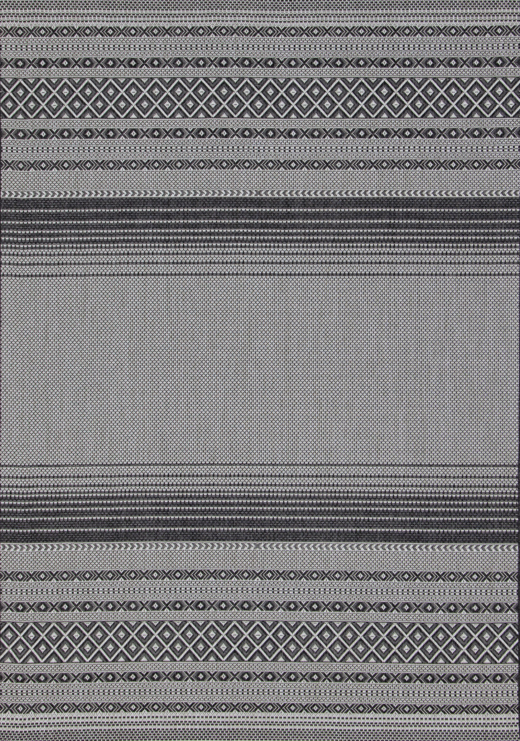 Jango Indoor/Outdoor Tribal Area Rug - 5' X 7' - Grey/Black