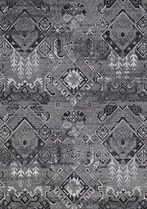 Jango Indoor/Outdoor Geometric Area Rug - 8' X 11' - Grey/Black