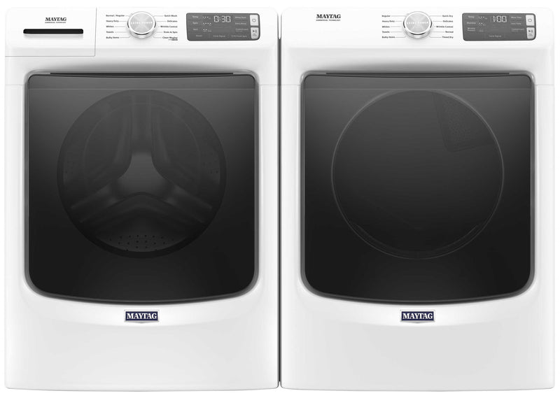 Maytag White FrontLoad Washer (5.2 cu. ft.) & Electric Dryer (7.3 cu