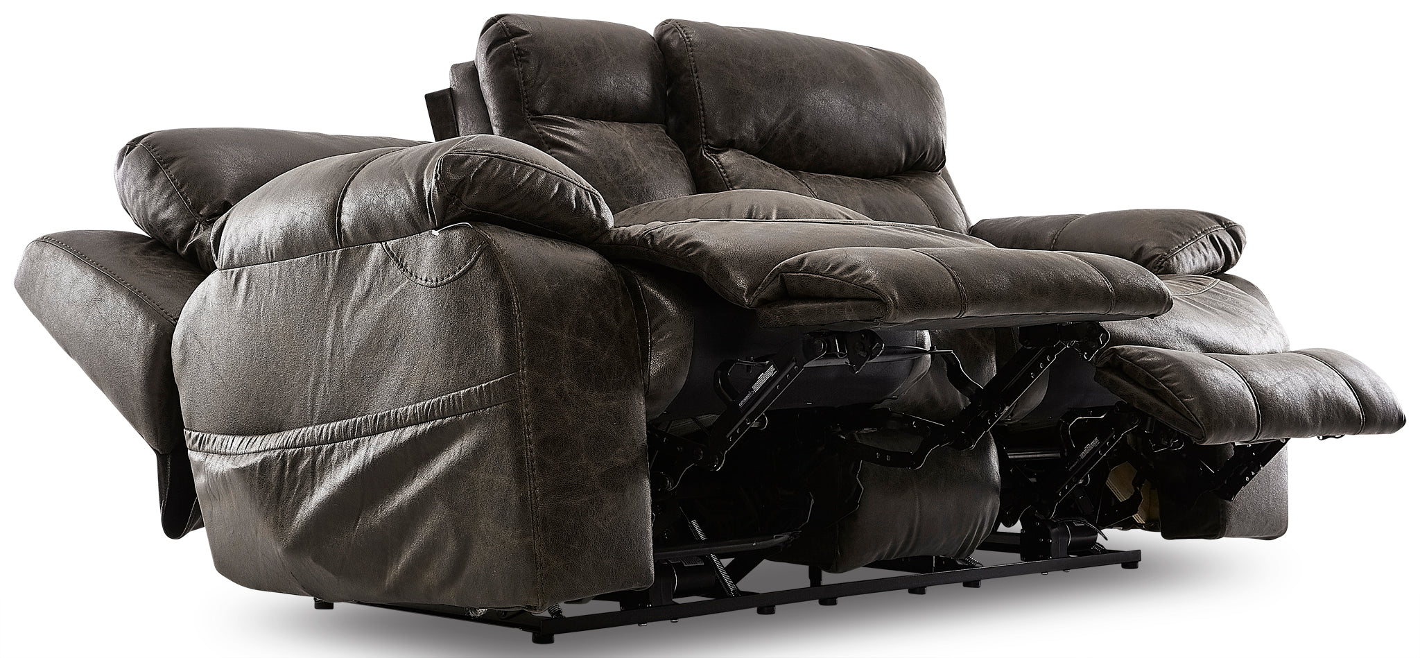Palmer Power Reclining Loveseat with Storage Console and Heat Massage - Saddle Brown