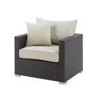 Crawley Outdoor Arm Chair - Beige and Black