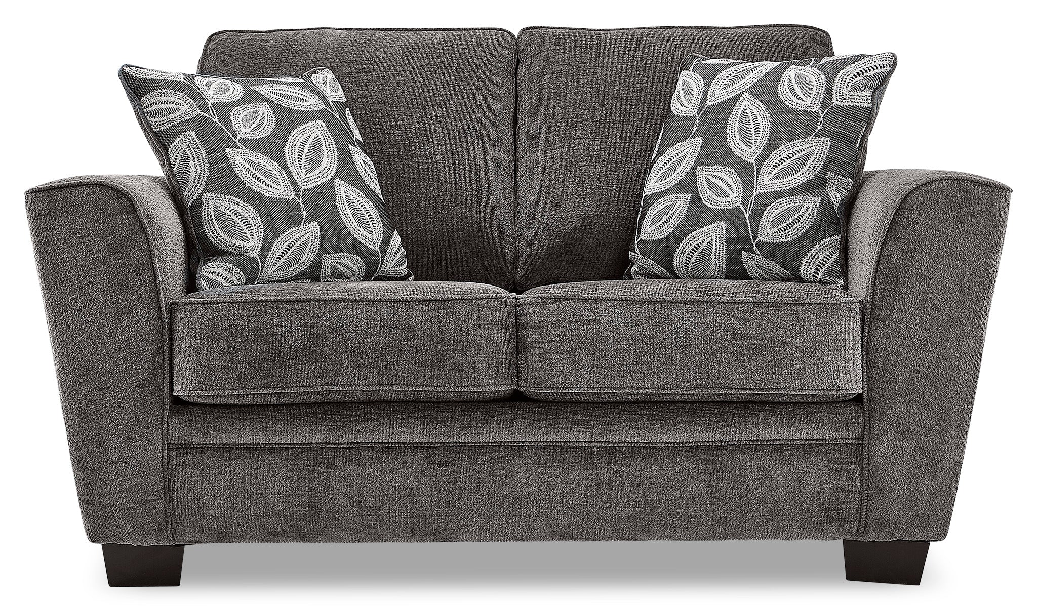 Daisy Sofa and Loveseat Set - Charcoal