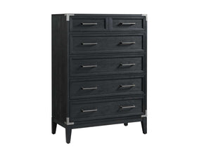 Laguna Commode 5 tiroirs – chêne altéré noir