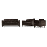 Anthena Sofa, Loveseat and Chair Set - Dark Chocolate