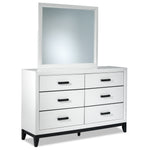 Fog 6-Drawer Dresser - White, Black
