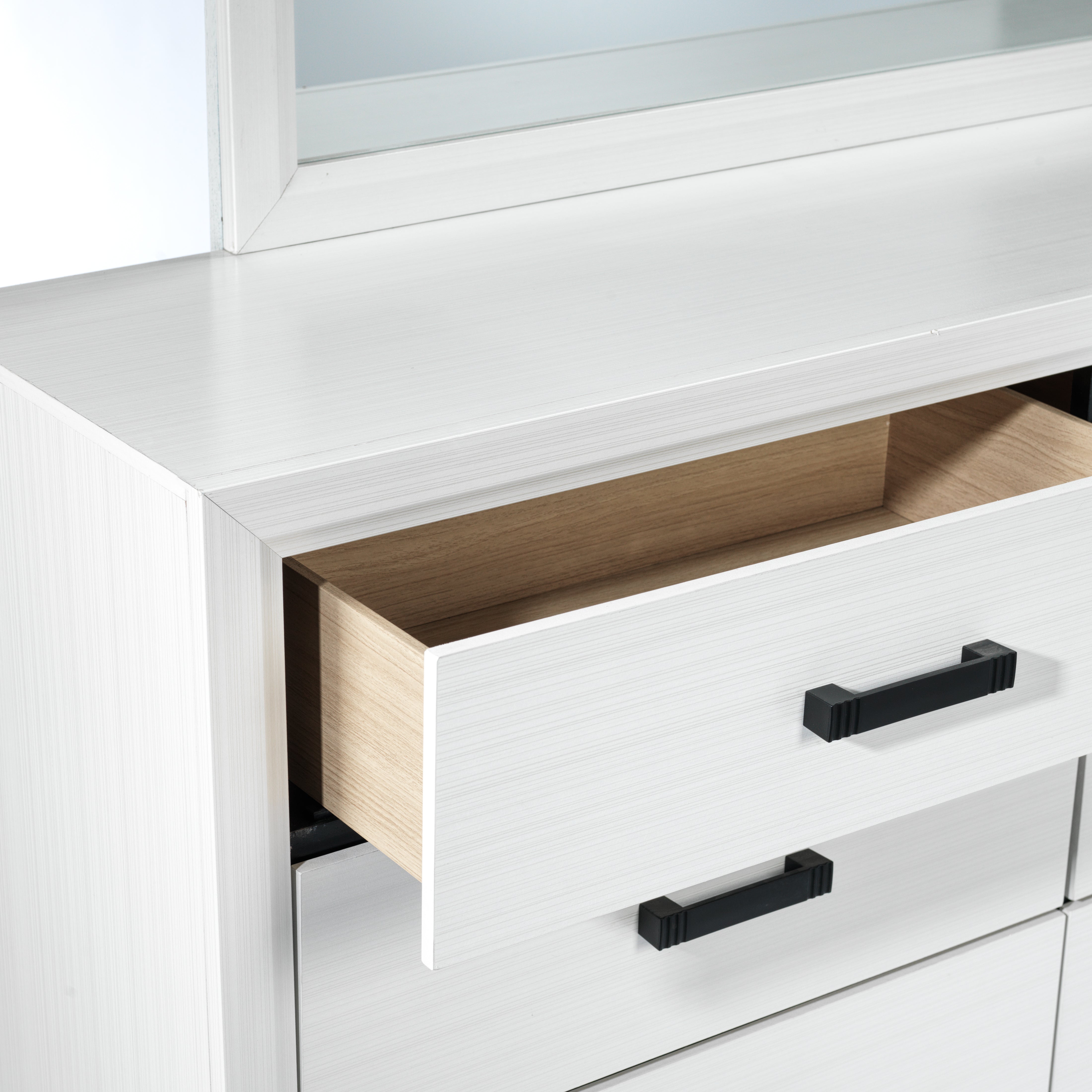 Fog 6-Drawer Dresser - White, Black