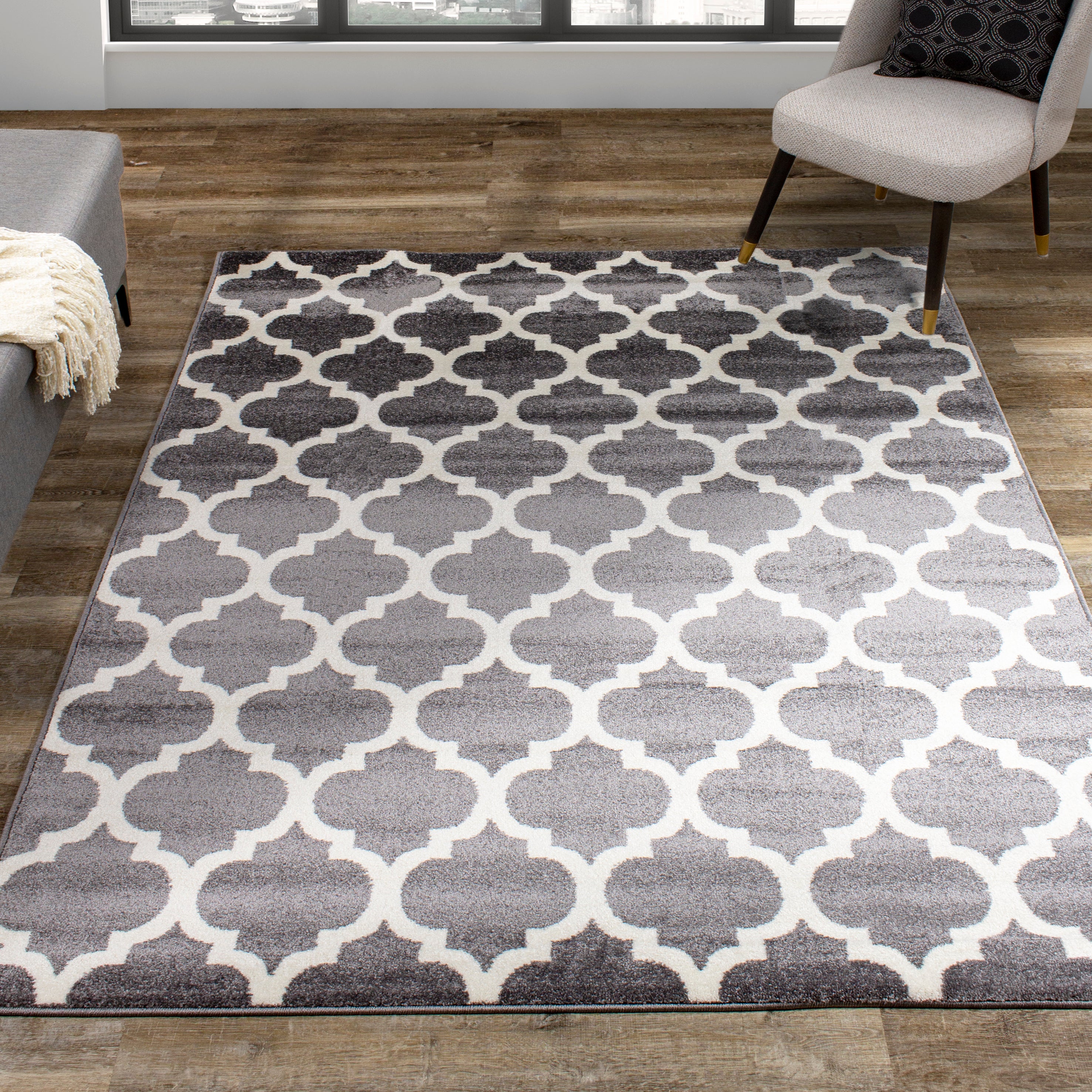 Century 5'3" x 7'7" Area Rug - Grey, Beige