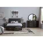 Cinema 6-Piece Queen Storage Bedroom Package - Charcoal