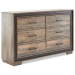 Orlando 6-Drawer Dresser - Weathered Brown