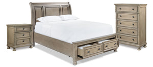 Windchester Chambre à coucher avec rangement 5 mcx grand – gris