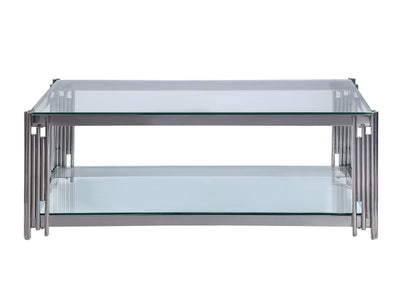 Liana Table de centre – verre et acier inoxydable