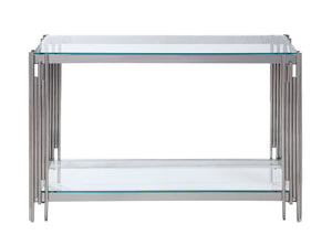 Liana Table console 47 po – verre et acier inoxydable