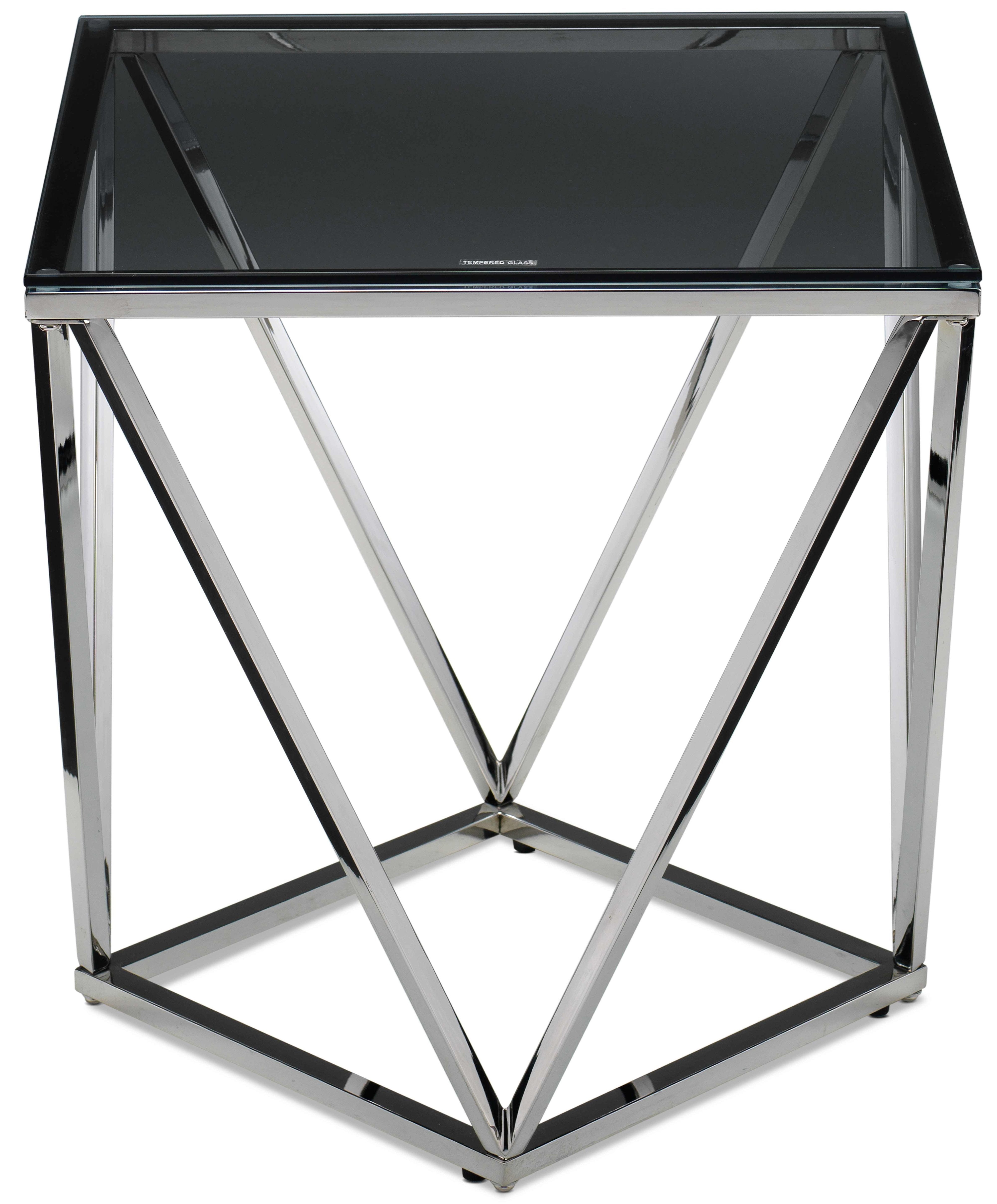 Skylar 19.75" End Table - Silver and Black