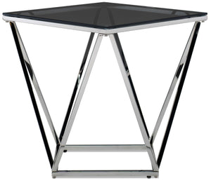 Skylar Table de bout 19,75 po – argent et noir
