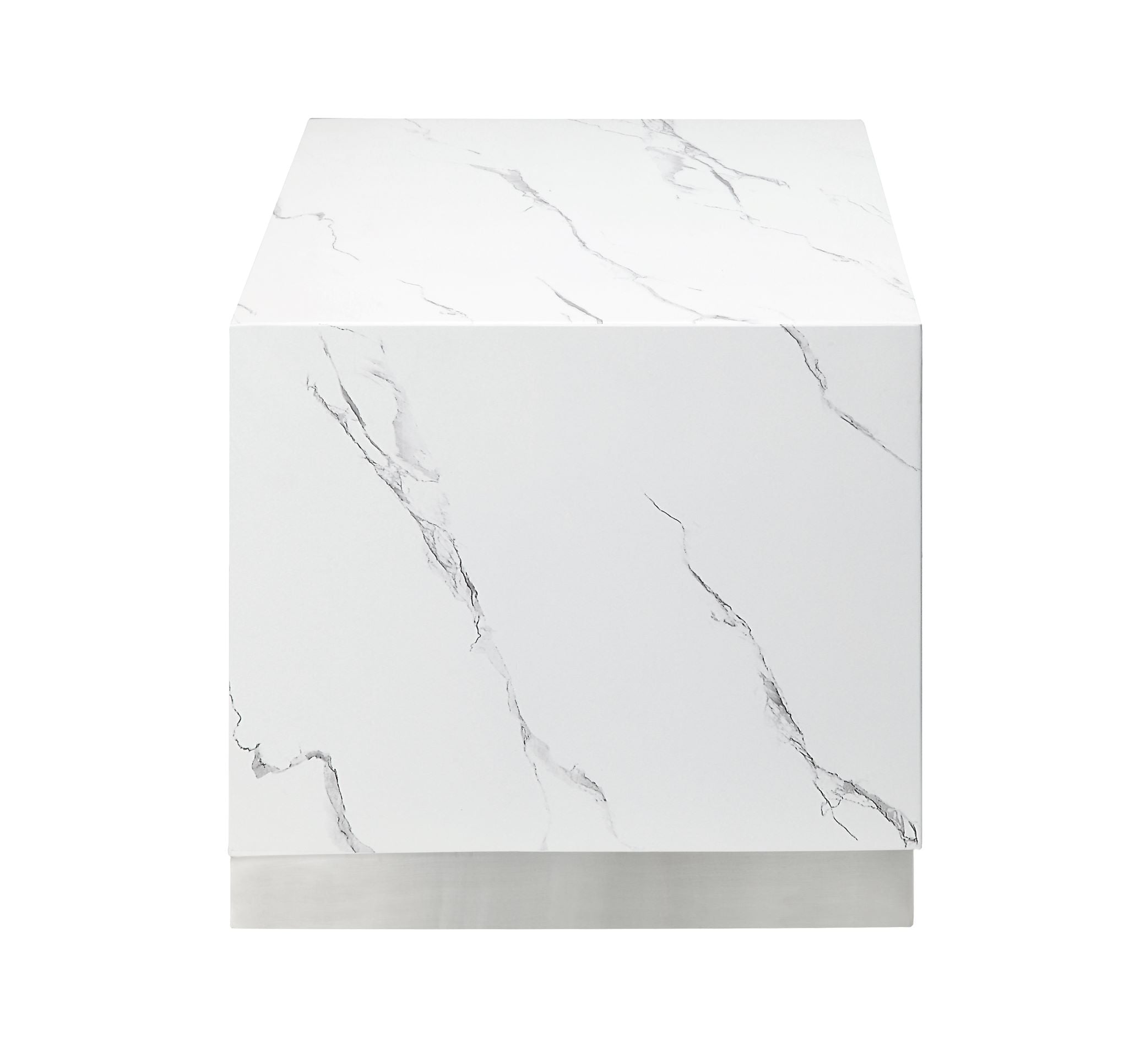 Helios End Table - White and Silver
