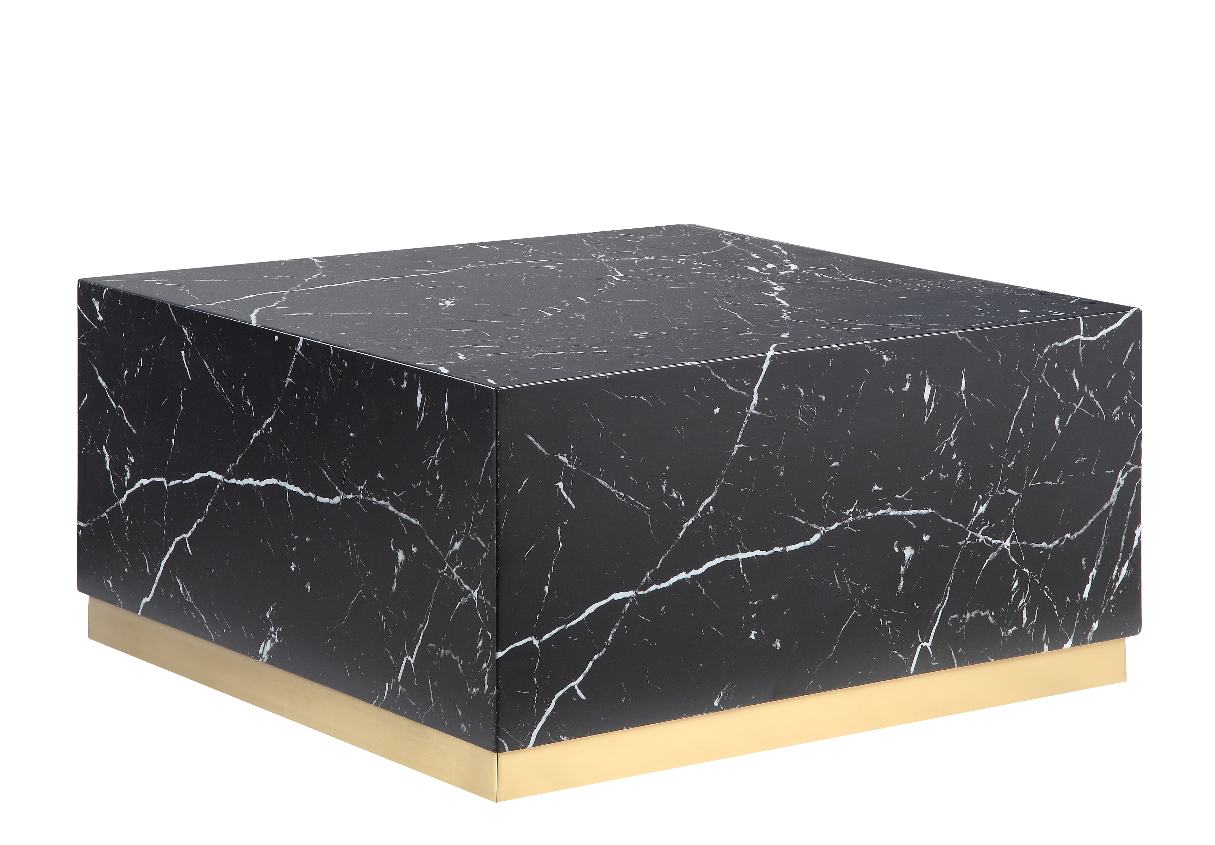 Helios 30" Square Coffee Table - Black and Gold