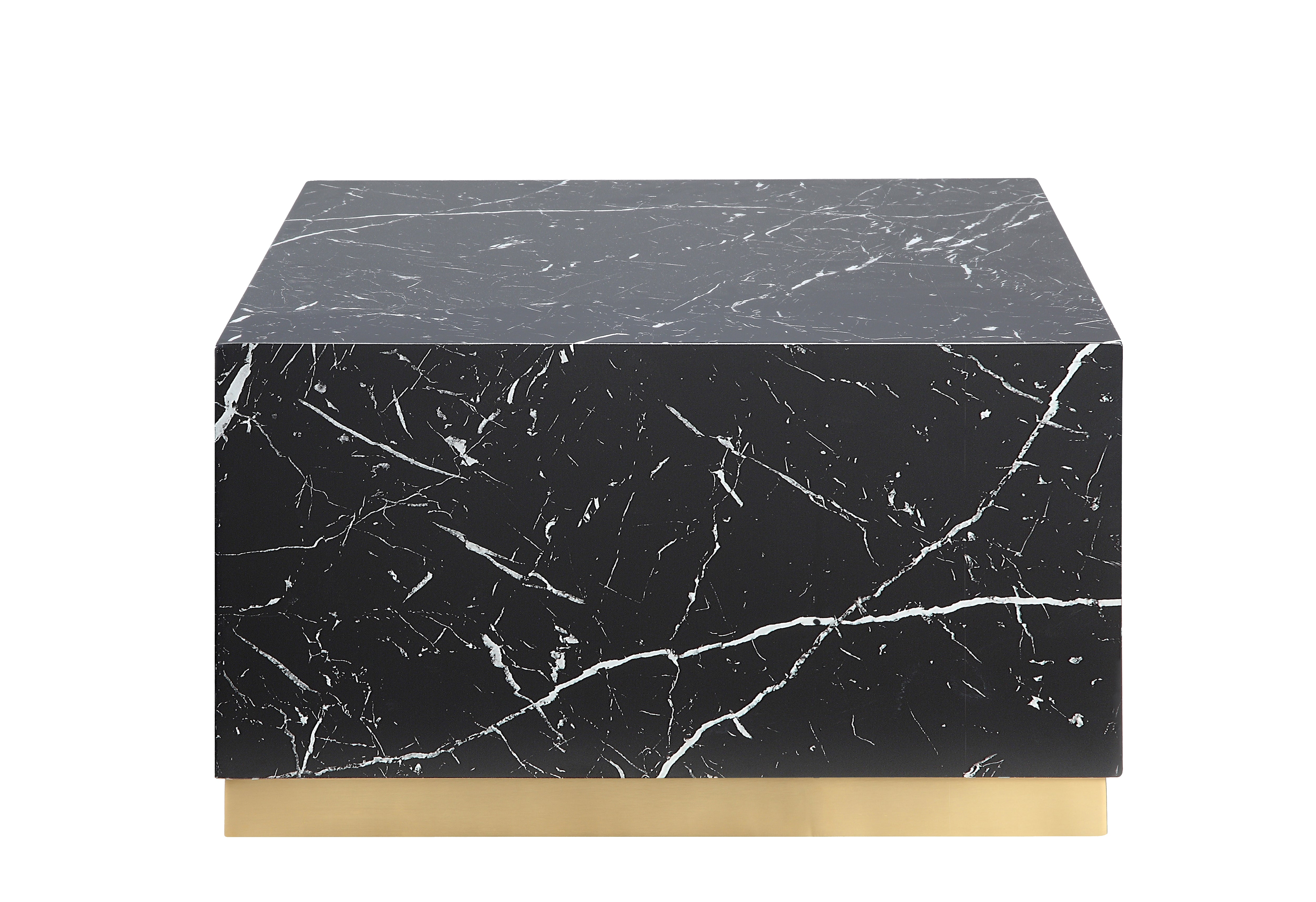 Helios 24" Square Coffee Table - Black and Gold