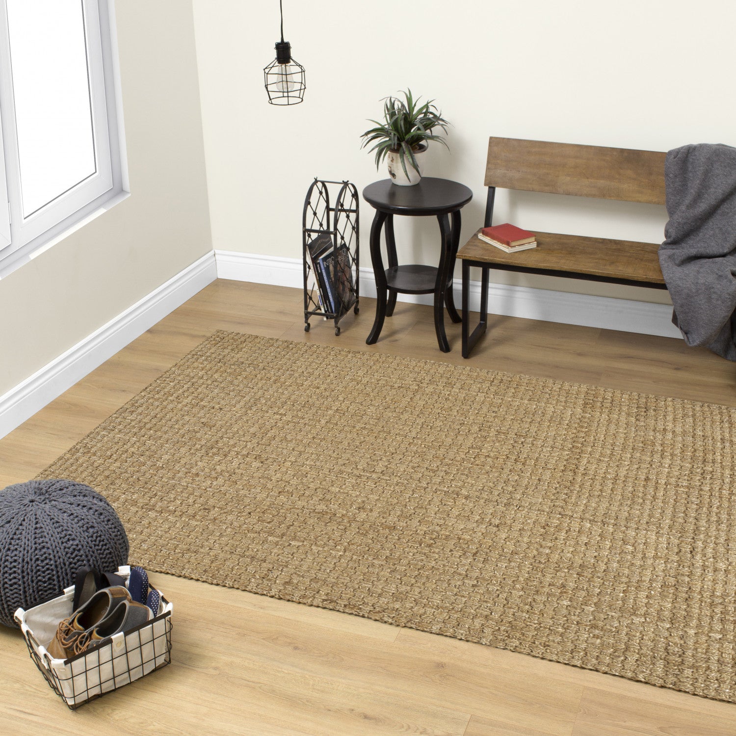 Jute Basketweave Area Rug - 3' X 5' - Beige