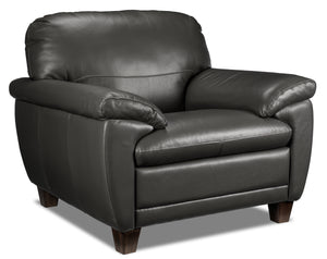 Leonardo Fauteuil en cuir - gris