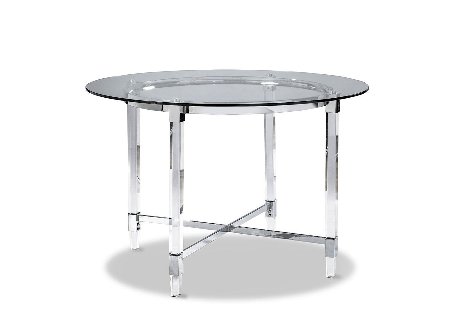 Lyrica Round Dining Table - Glass, Chrome