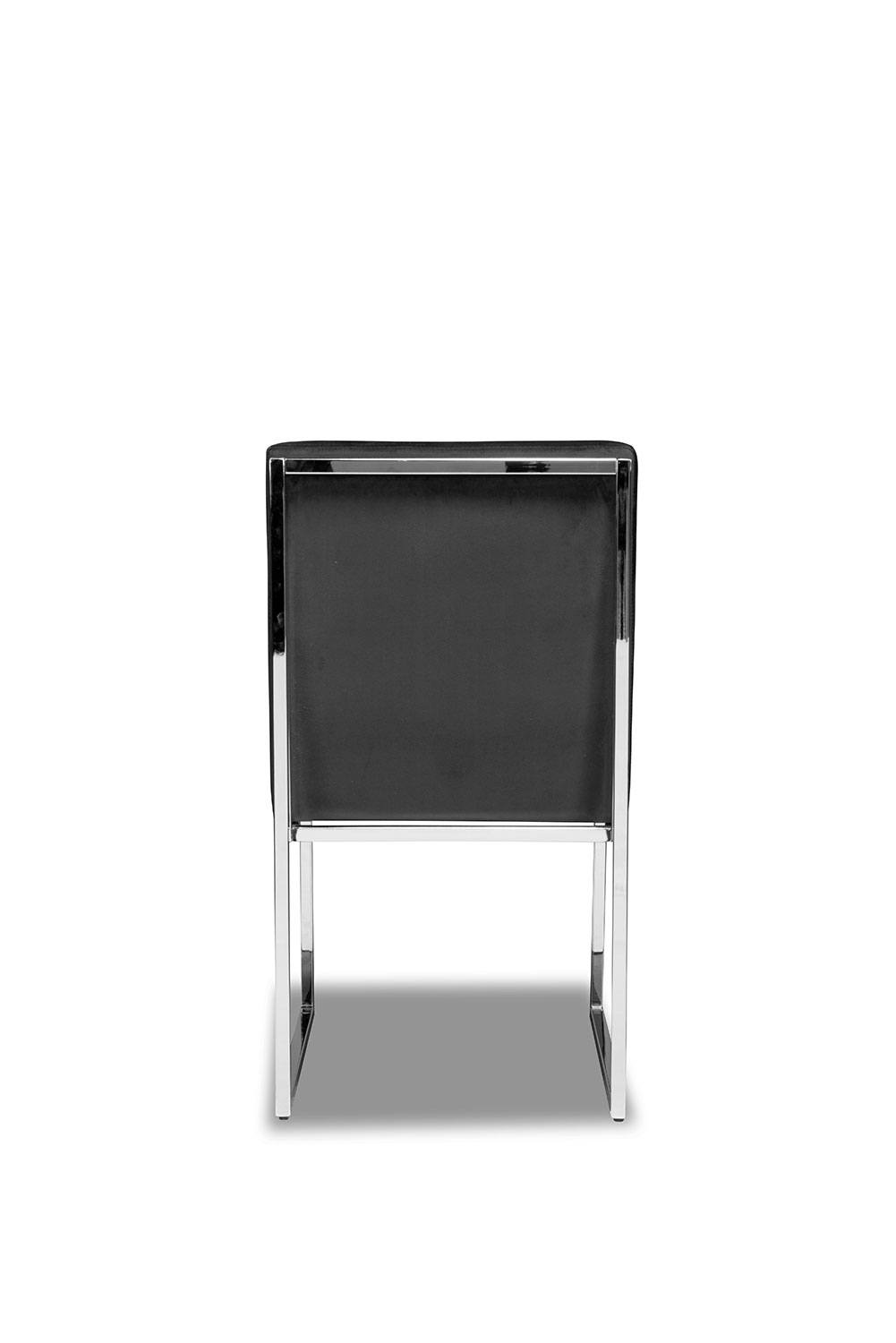 Lyrica Dining Chair - Black, Chrome
