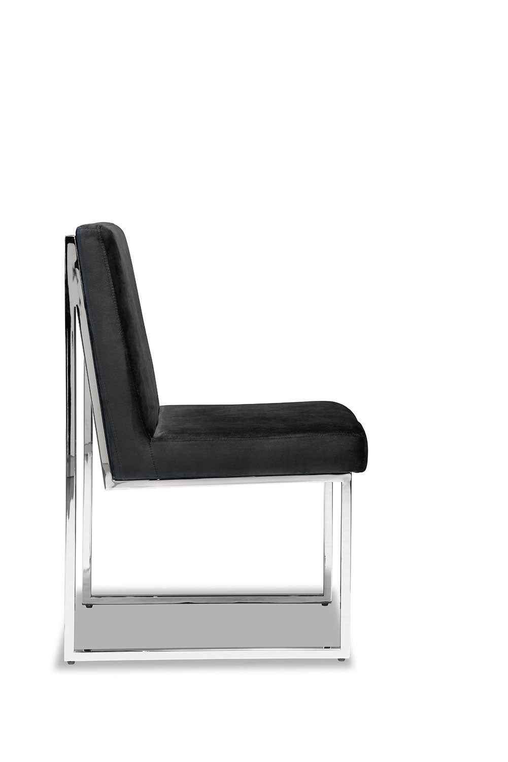 Lyrica Dining Chair - Black, Chrome