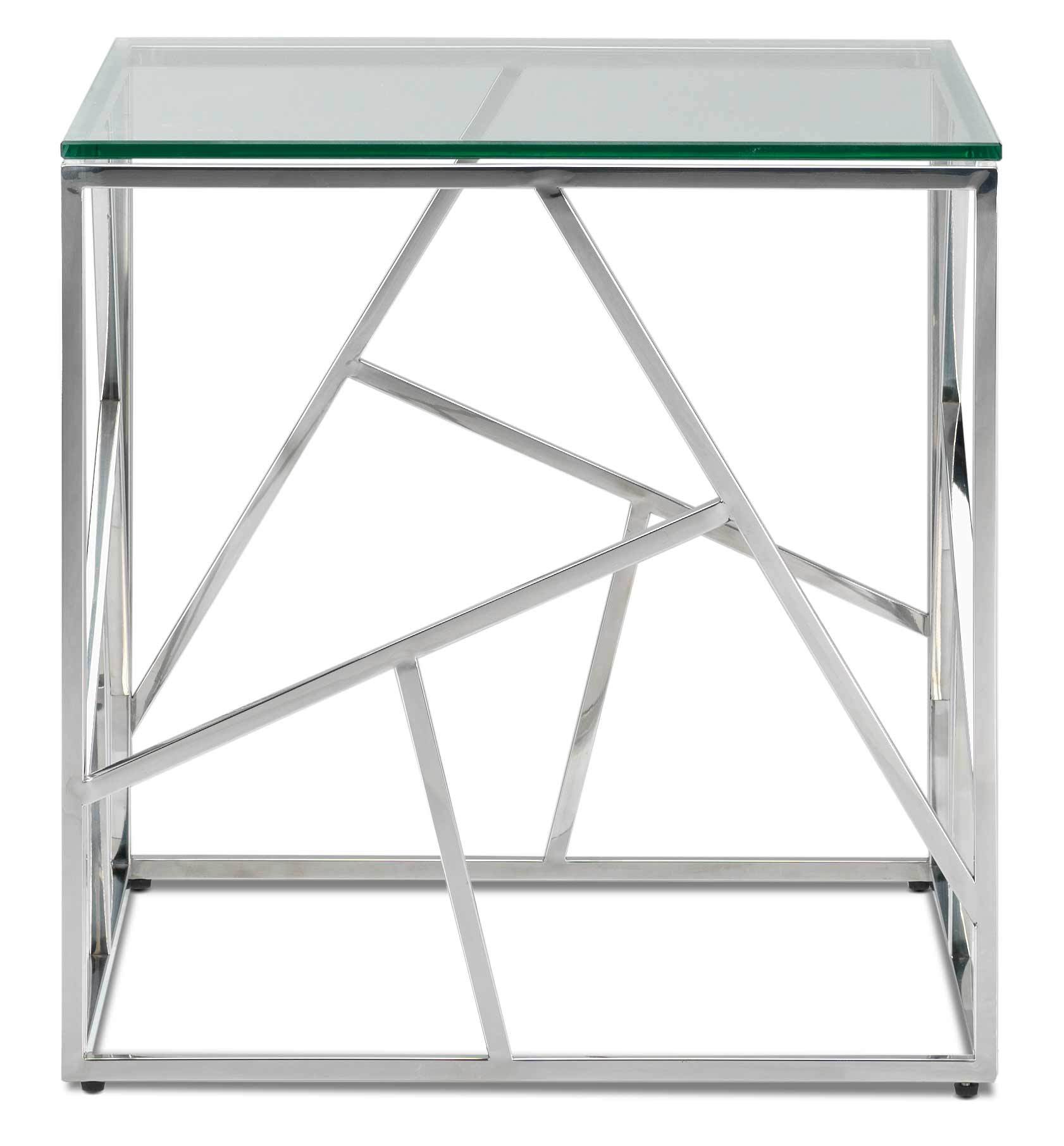 Lexie 21" End Table - Stainless Steel