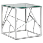 Lexie 21" End Table - Stainless Steel