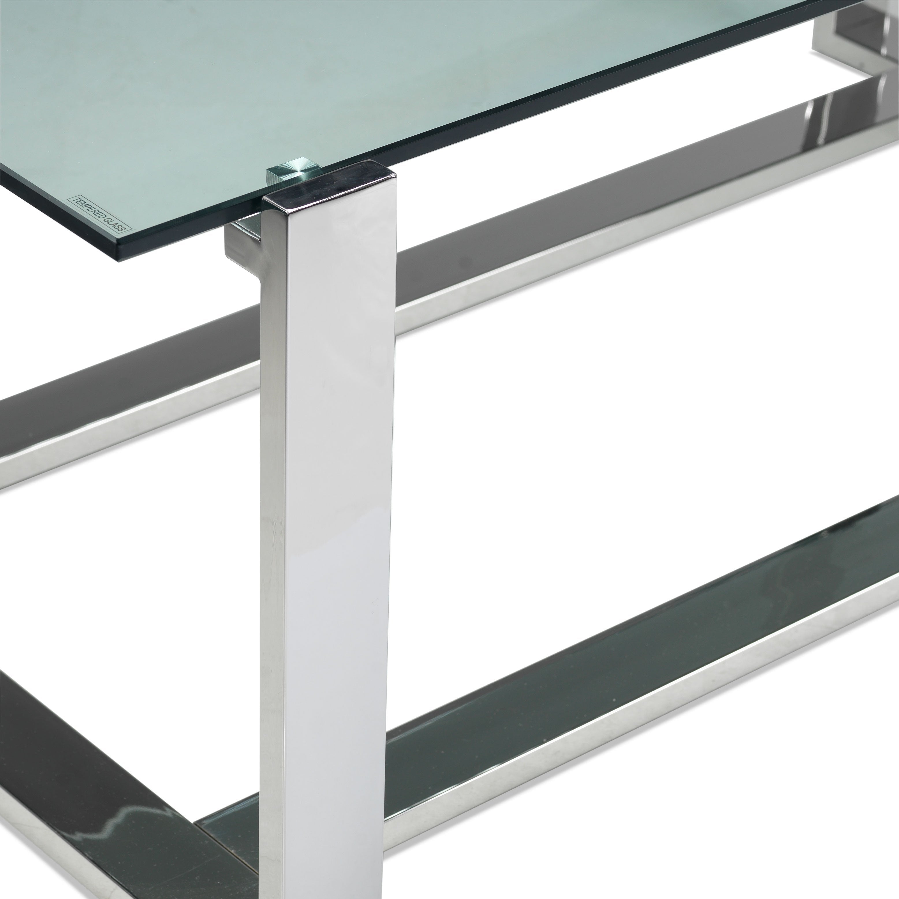 Sidney End Table - Stainless Steel and Glass