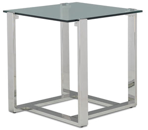 Sidney Table de bout - inox et verre
