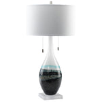 Mira 30" Table Lamp - Swirling Indigo and White