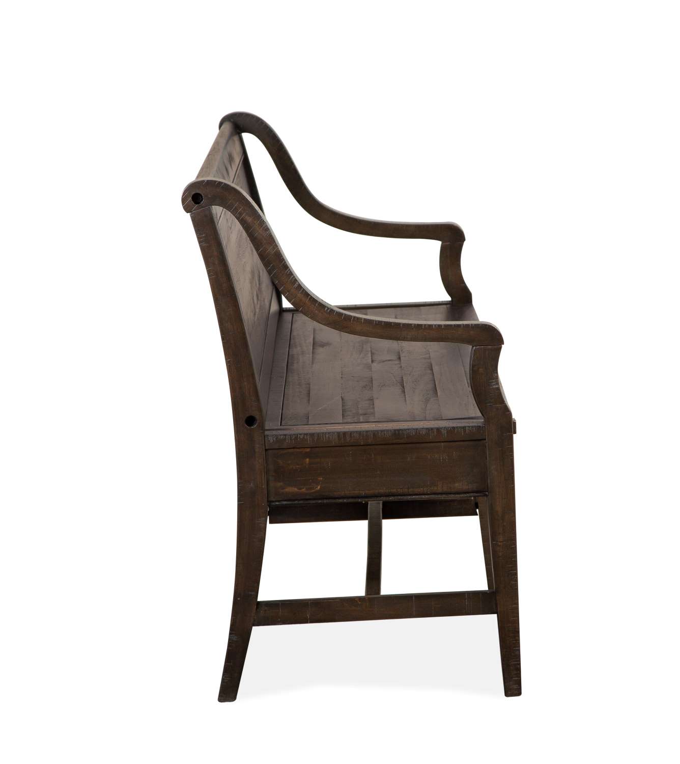 Westley Falls Bench with Back and Storage - Brown