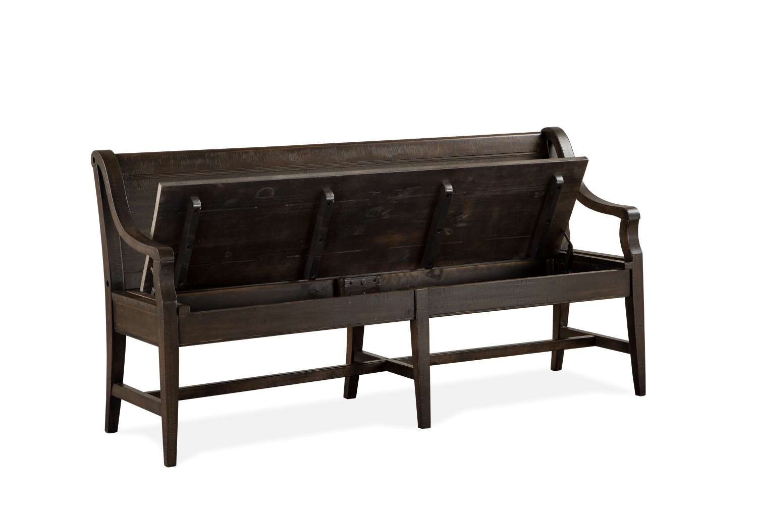 Westley Falls Bench with Back and Storage - Brown