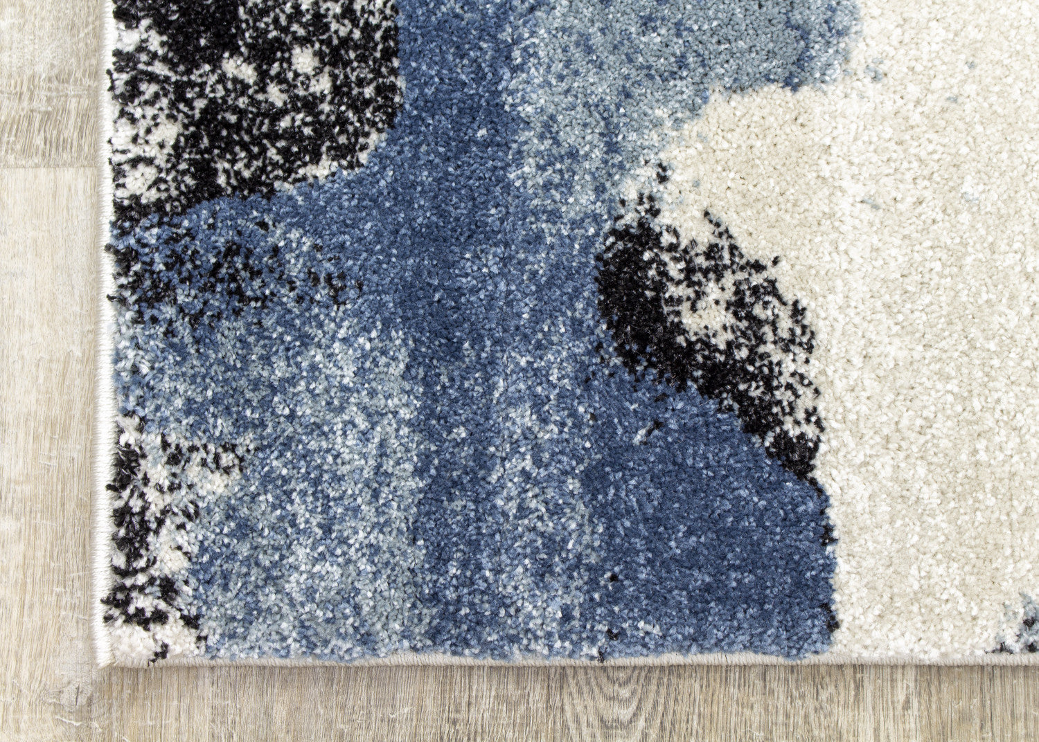 Easterly Uneven Stamps Rug - 8' X 11' - Cream/Blue/Grey