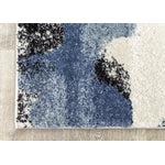 Easterly 7'10" X 10'6" Uneven Stamps Rug - Cream Blue Grey  Area Rug