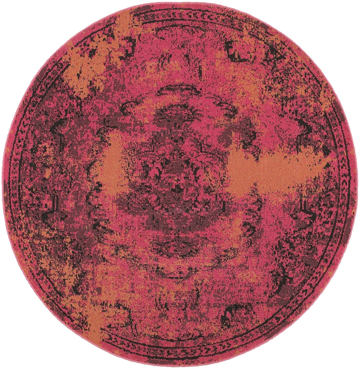 Anthem Overdyed Traditional Area Rug (7'8" Round)