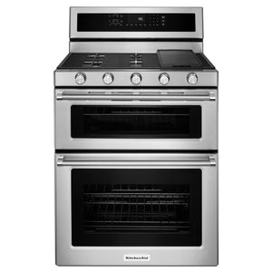 KitchenAid Cuisinière au gaz 6,0 pi³ à four double à convection inox KFGD500ESS