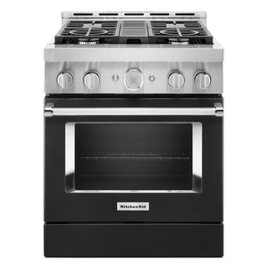 KitchenAid Cuisinière intelligente au gaz de style commercial 4,1 pi³ noir impérial - KFGC500JBK
