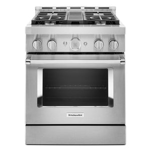 KitchenAid Cuisinière intelligente au gaz 4,1 pi³ acier inoxydable KFGC500JSS