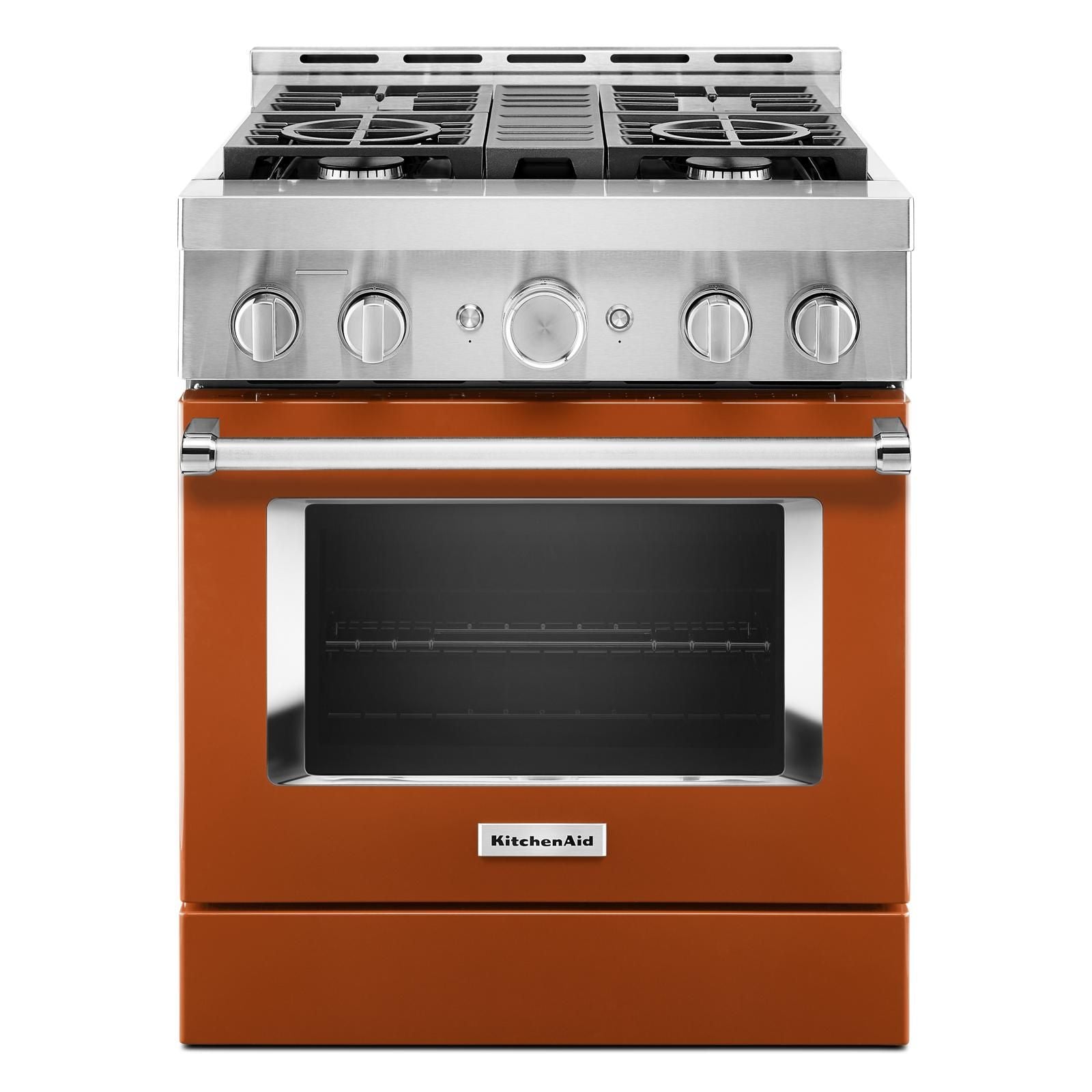 KitchenAid® Scorched Orange Smart Freestanding Gas Range (4.1 Cu. Ft.) - KFGC500JSC