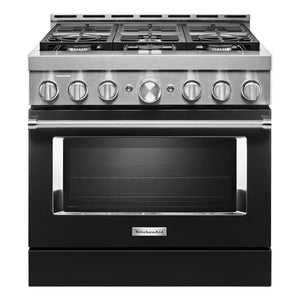 KitchenAid Cuisinière intelligente au gaz 5,1 pi³ noir impérial KFGC506JBK