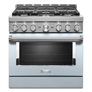 KitchenAid Cuisinière intelligente au gaz 5,1 pi³ bleu brumeux KFGC506JMB