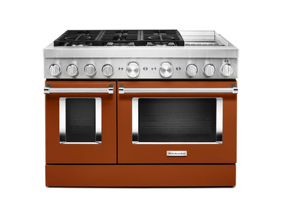 KitchenAid Cuisinière intelligente bi-combustion 6,3 pi³ orange brûlé KFDC558JSC