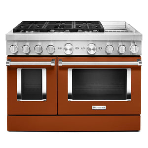 KitchenAid Cuisinière intelligente bi-combustion 6,3 pi³ orange brûlé KFDC558JSC