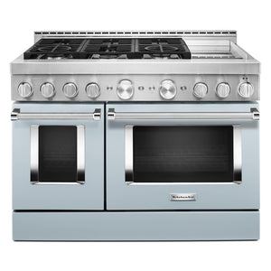 KitchenAid Cuisinière intelligente au gaz 6,3 pi³ bleu brumeux KFGC558JMB