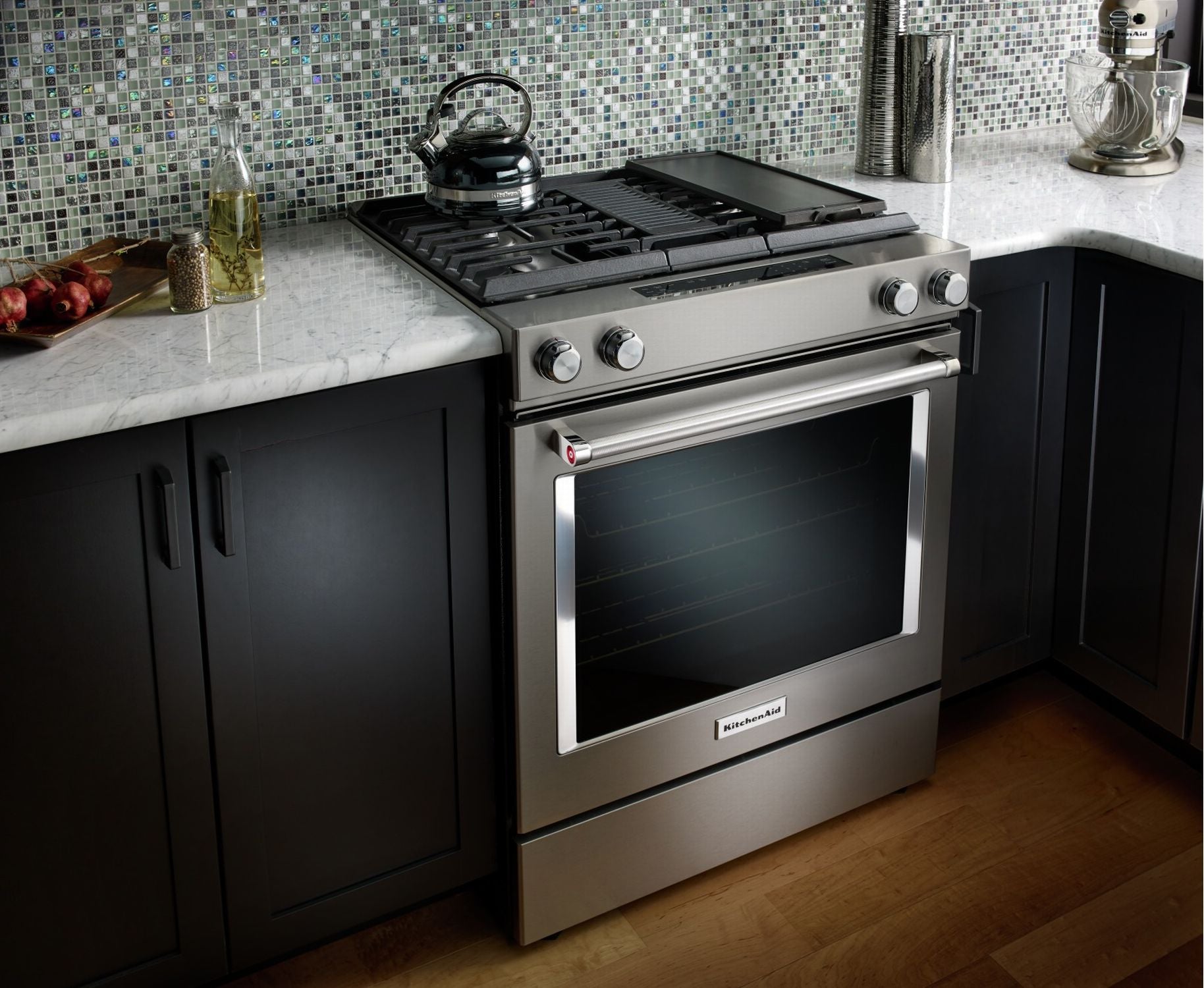 KitchenAid Stainless Steel Downdraft Dual Fuel Range (6.4 Cu.Ft.) - KSDG950ESS