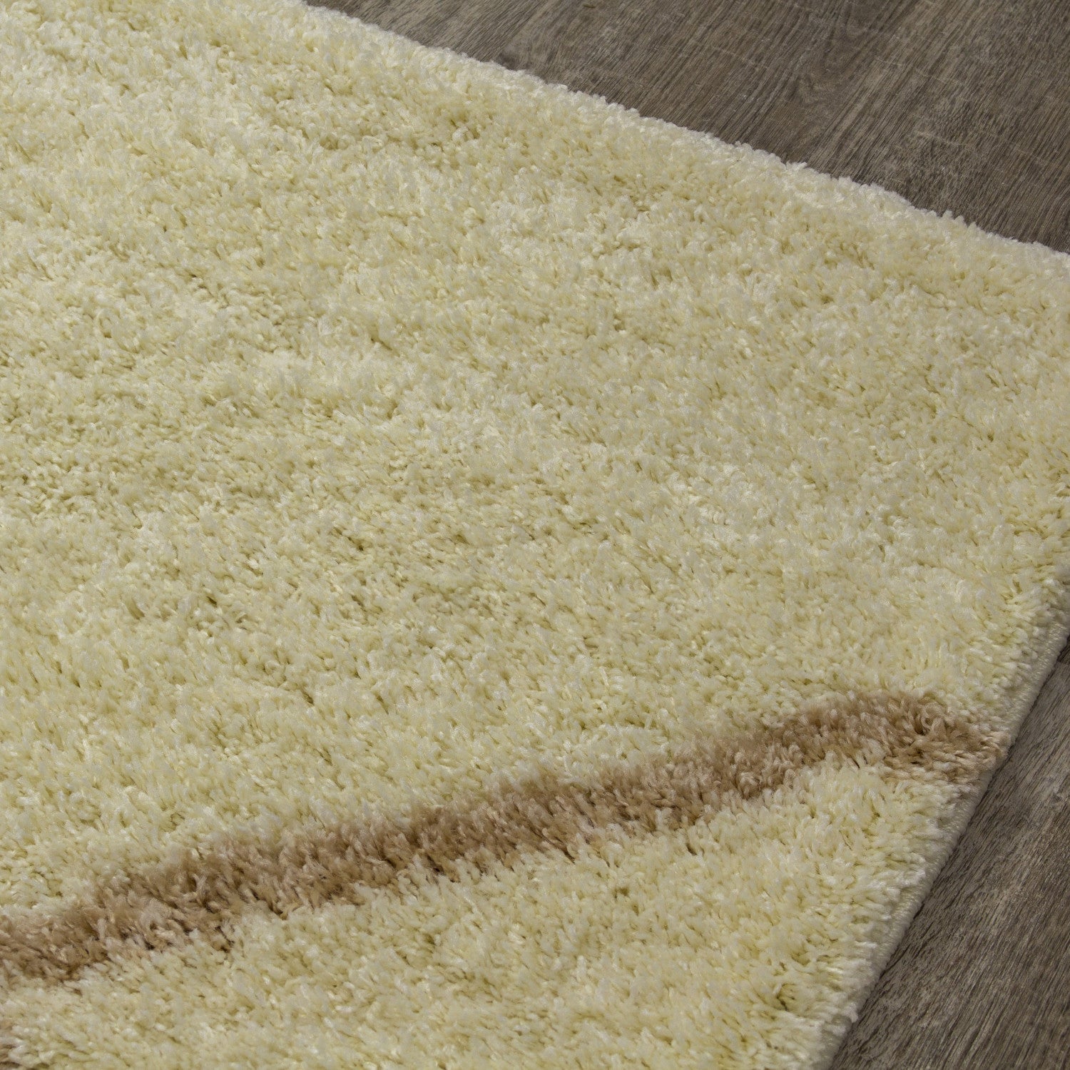 Finesse Lines Crossing Shag Area Rug - 8' X 11' - Cream/Beige